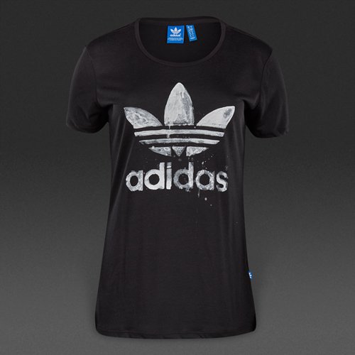 Adidas Originals Drip Trefoil T-Shirt Black for Women